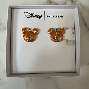 Disney BaubleBar Halloween Mickey Mouse Jack o Lantern Pumpkin Stud Earrings